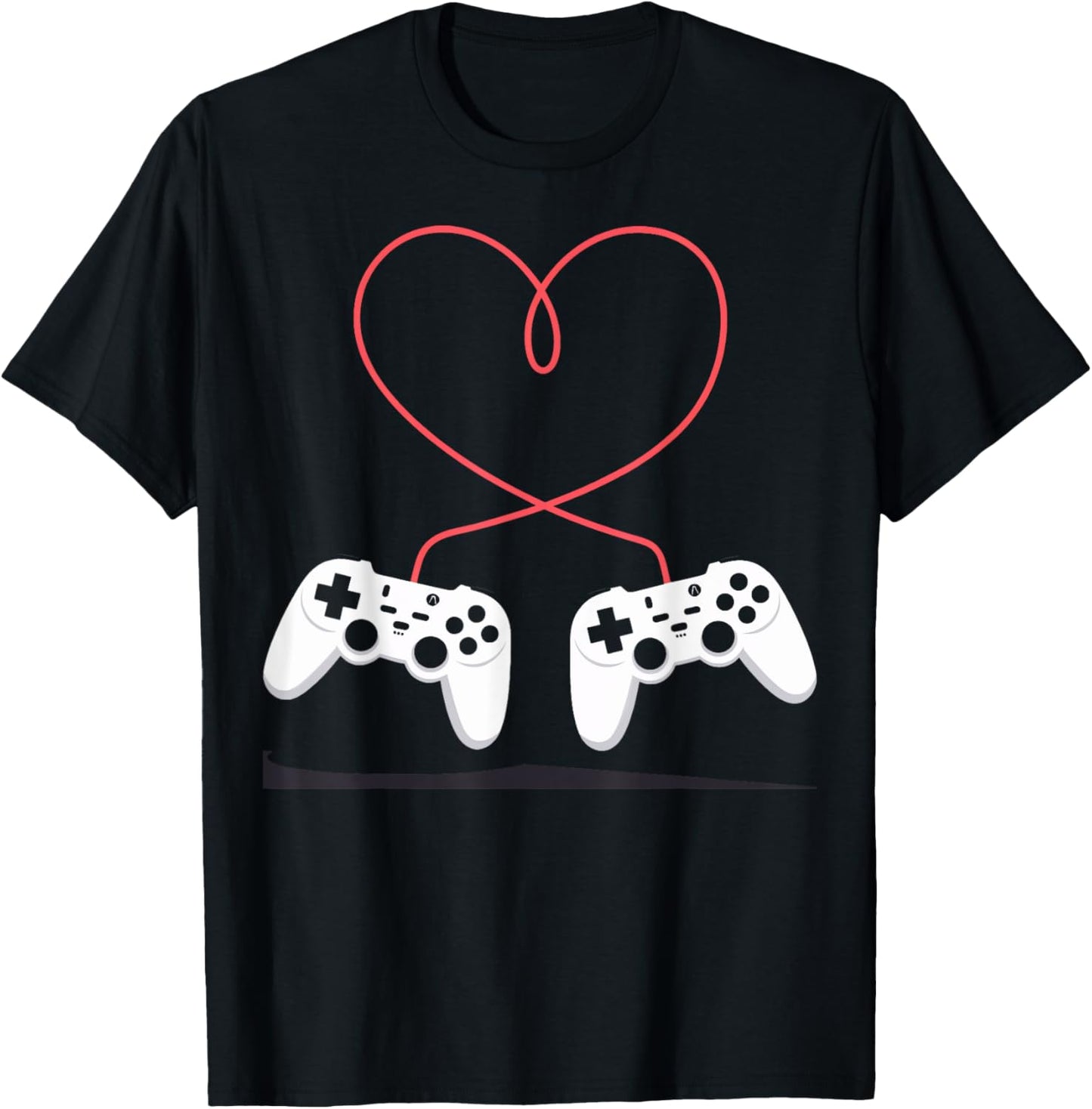 Gaming Heart Valentines Day and Kids T-Shirt - T-Shirt | Black