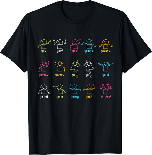 Algebra Dance Funny Graph Figures Math Equation Teacher Small T-Shirt - T-Shirt | Black