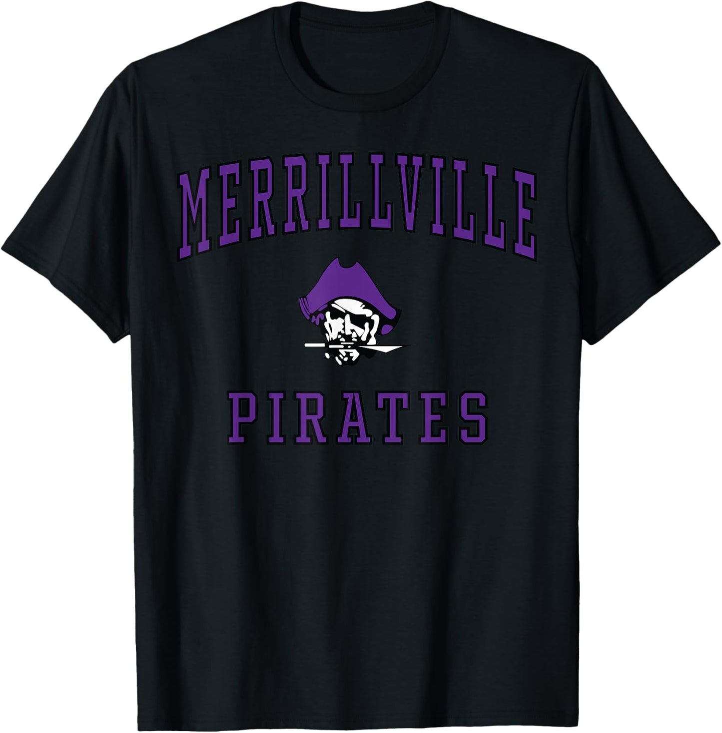 Merrillville High School Pirates C1 T-Shirt - T-Shirt | Black
