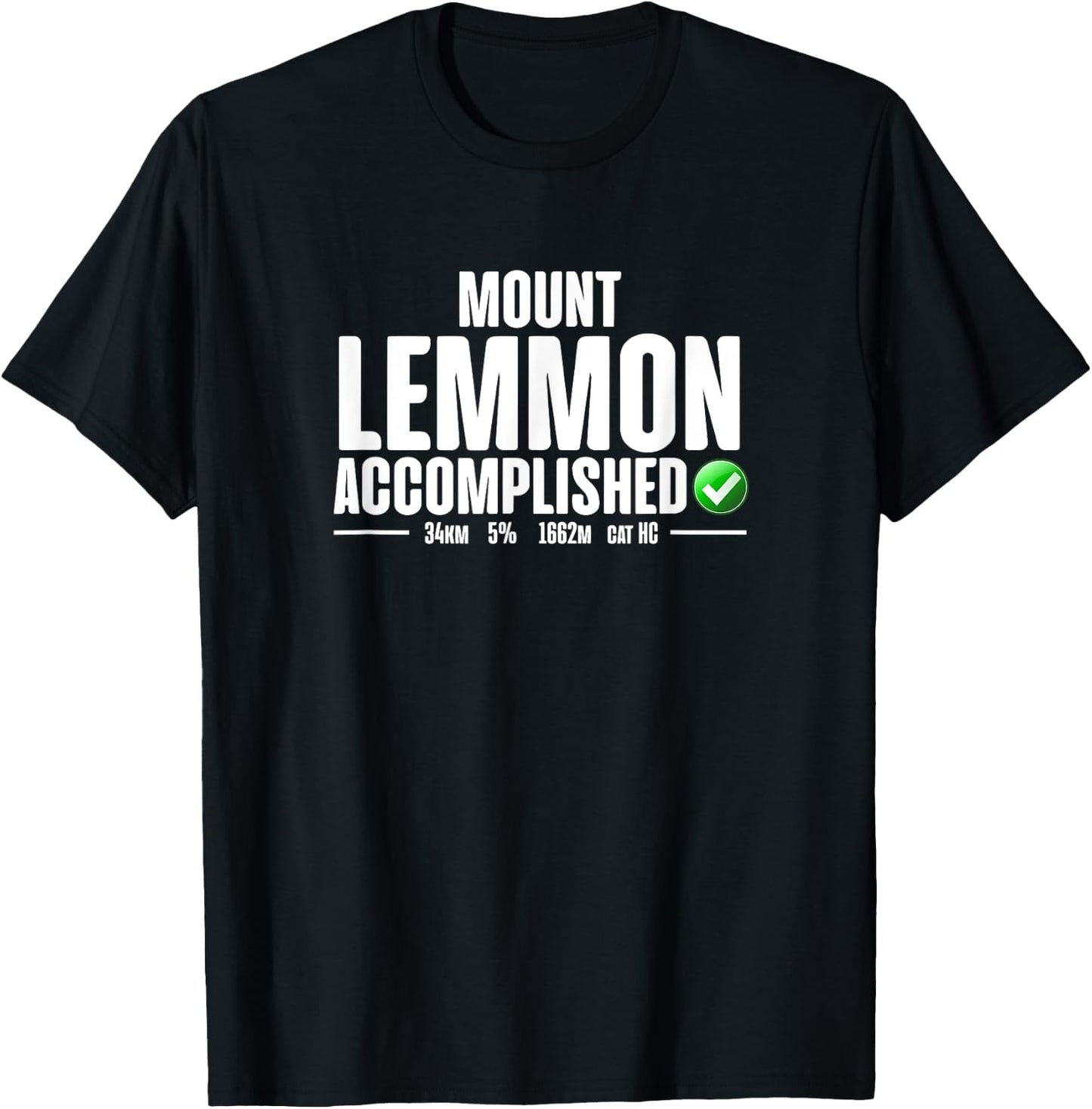Mount Lemmon Accomplished Cycling Arizona T-Shirt - T-Shirt | Black