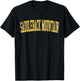 Vintage Saddleback Mountain Distressed Gold Varsity Style T-Shirt - T-Shirt | Black