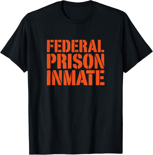 Federal Prison Jail Inmate Uniform Number Funny Halloween T-Shirt - T-Shirt | Black