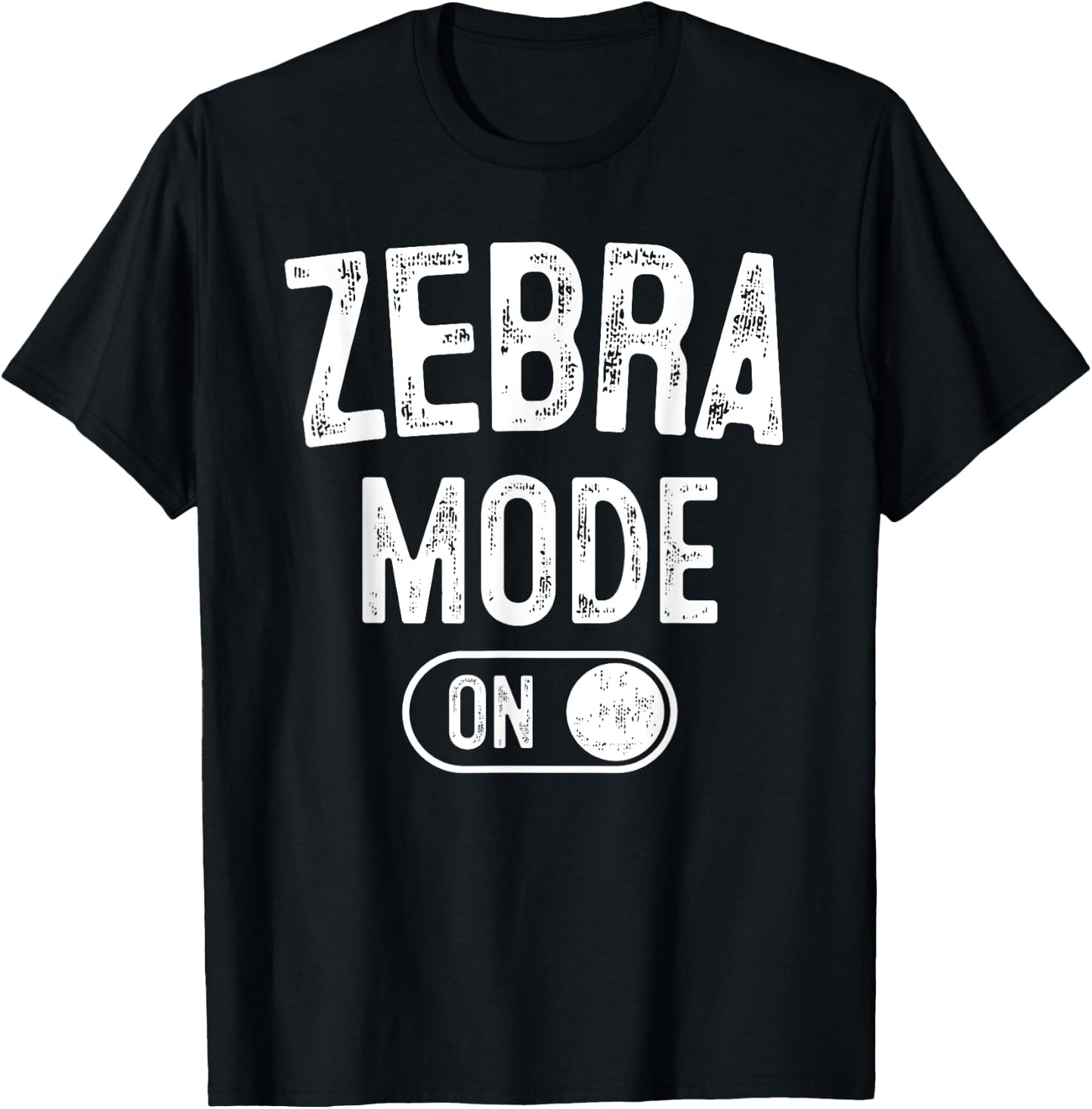 Zebra Mode On Costume Funny Safari Gift Zoo Animal Lover T-Shirt - T-Shirt | Black
