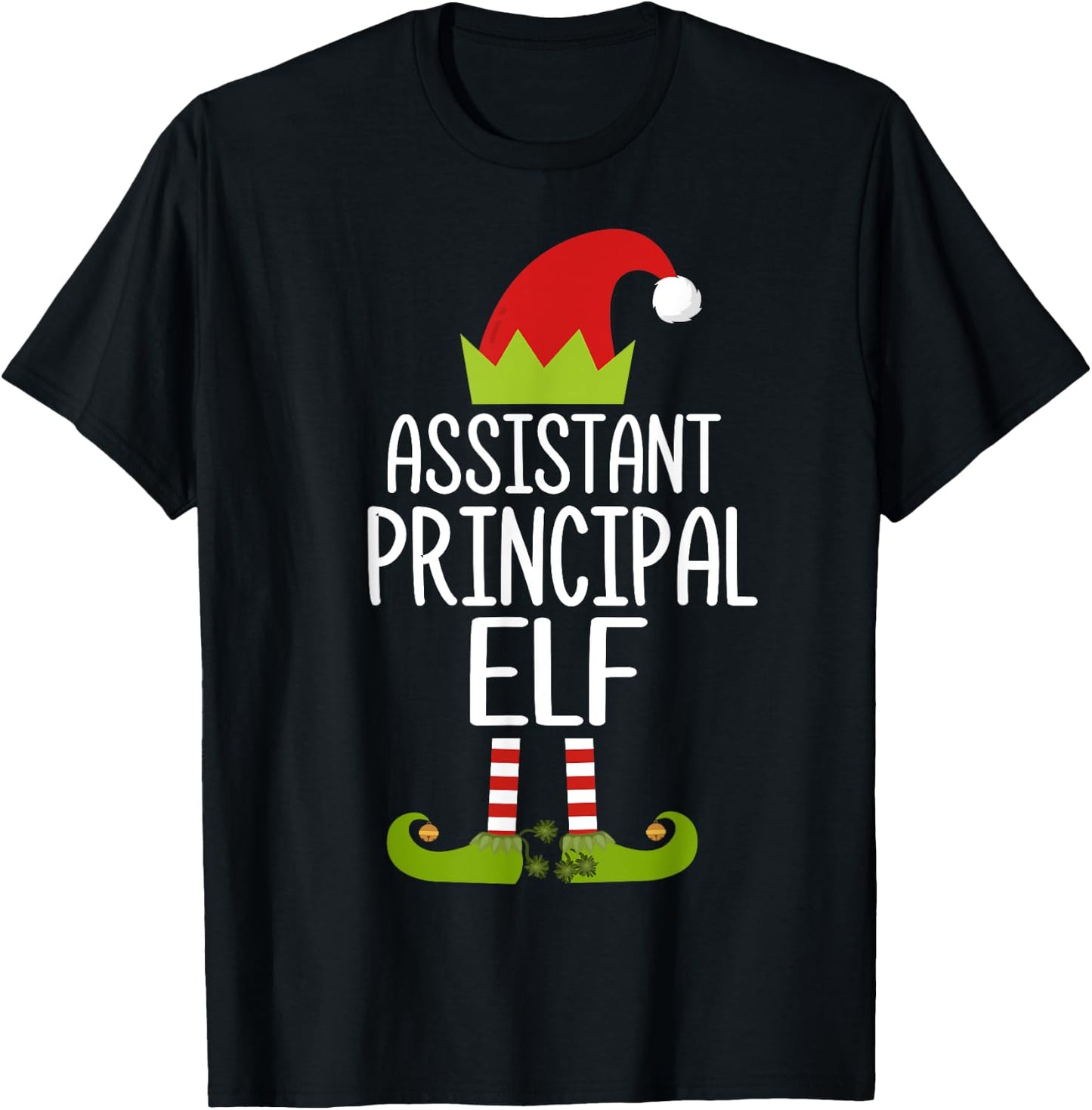 Assistant Principal Elf Shirt Christmas Family Costume Shirt T-Shirt - T-Shirt | Black