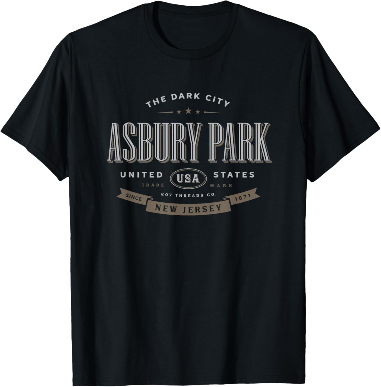 Asbury Park NJ New Jersey Vacation Souvenir T-Shirt - T-Shirt | Black