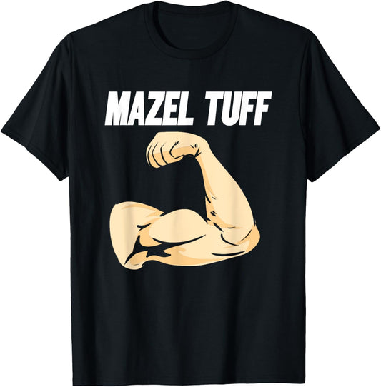 Mazel Tuff Strong Jewish Trendy Jew Work Out Gym Hanukkah T-Shirt - T-Shirt | Black