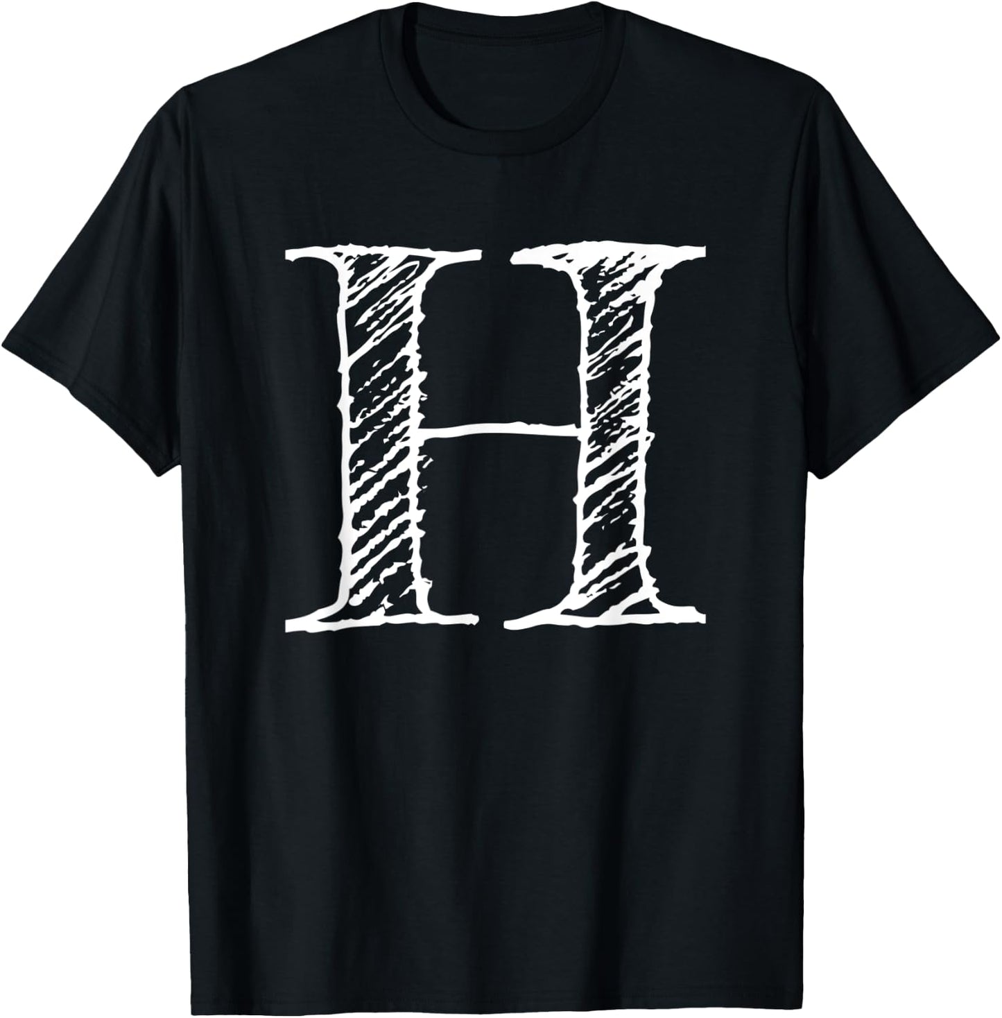 Bold Letter H - Decorative Alphabet Big Font Capital Letter T-Shirt - T-Shirt | Black