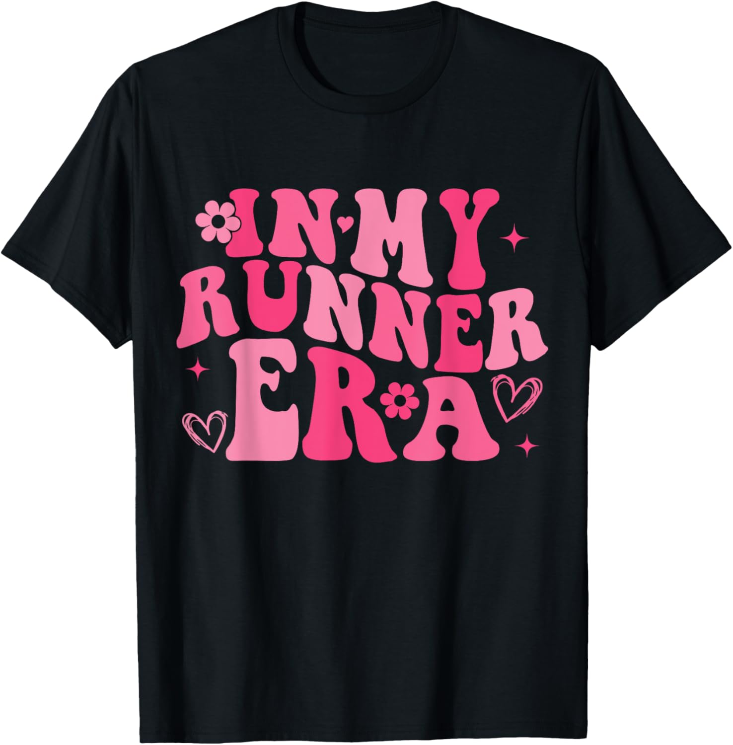 In My Runner Era Funny Running Marathon Groovy Running Mom T-Shirt - T-Shirt | Black