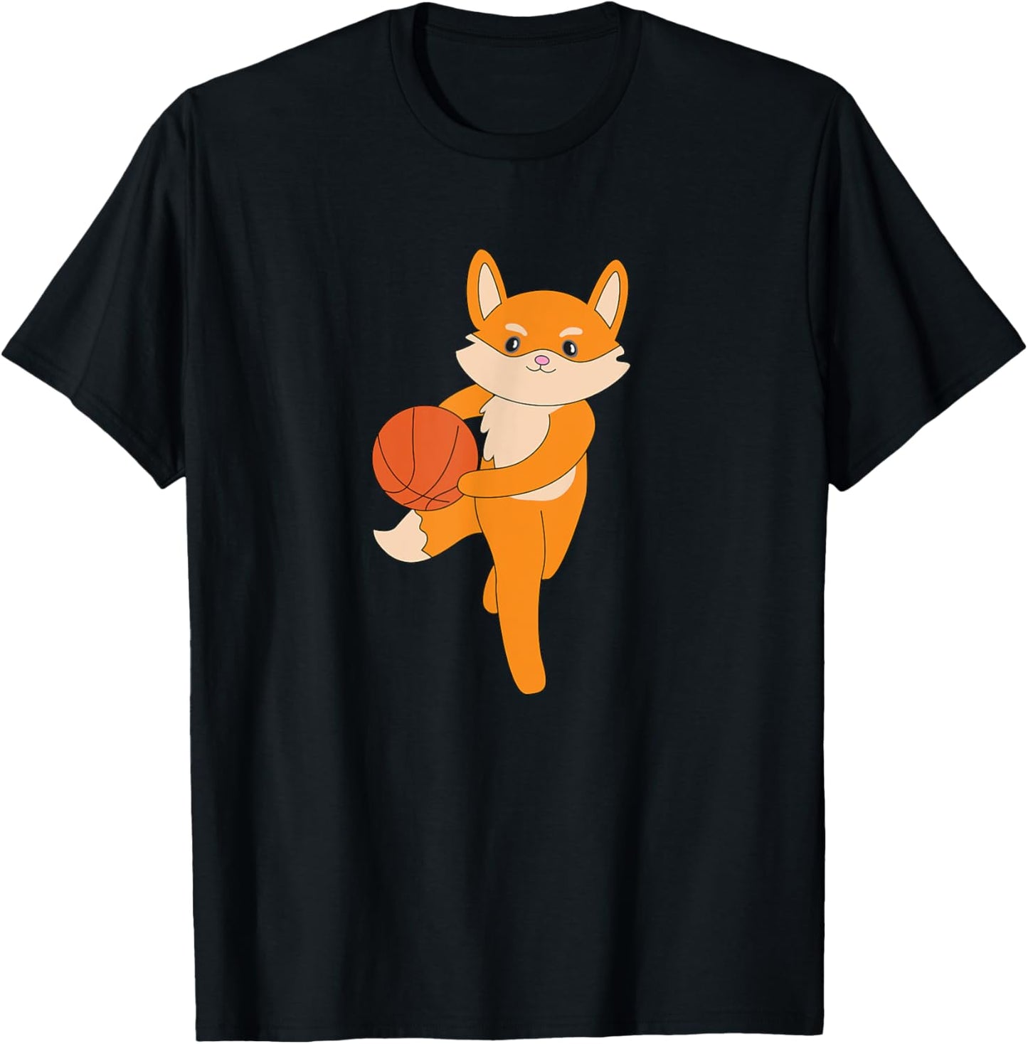 Fox Playing Basketball Wildlife Basketball Player T-Shirt - T-Shirt | Black