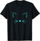 Turquoise Invisible Cat Face Turquoise Color Graphic T-Shirt - T-Shirt | Black