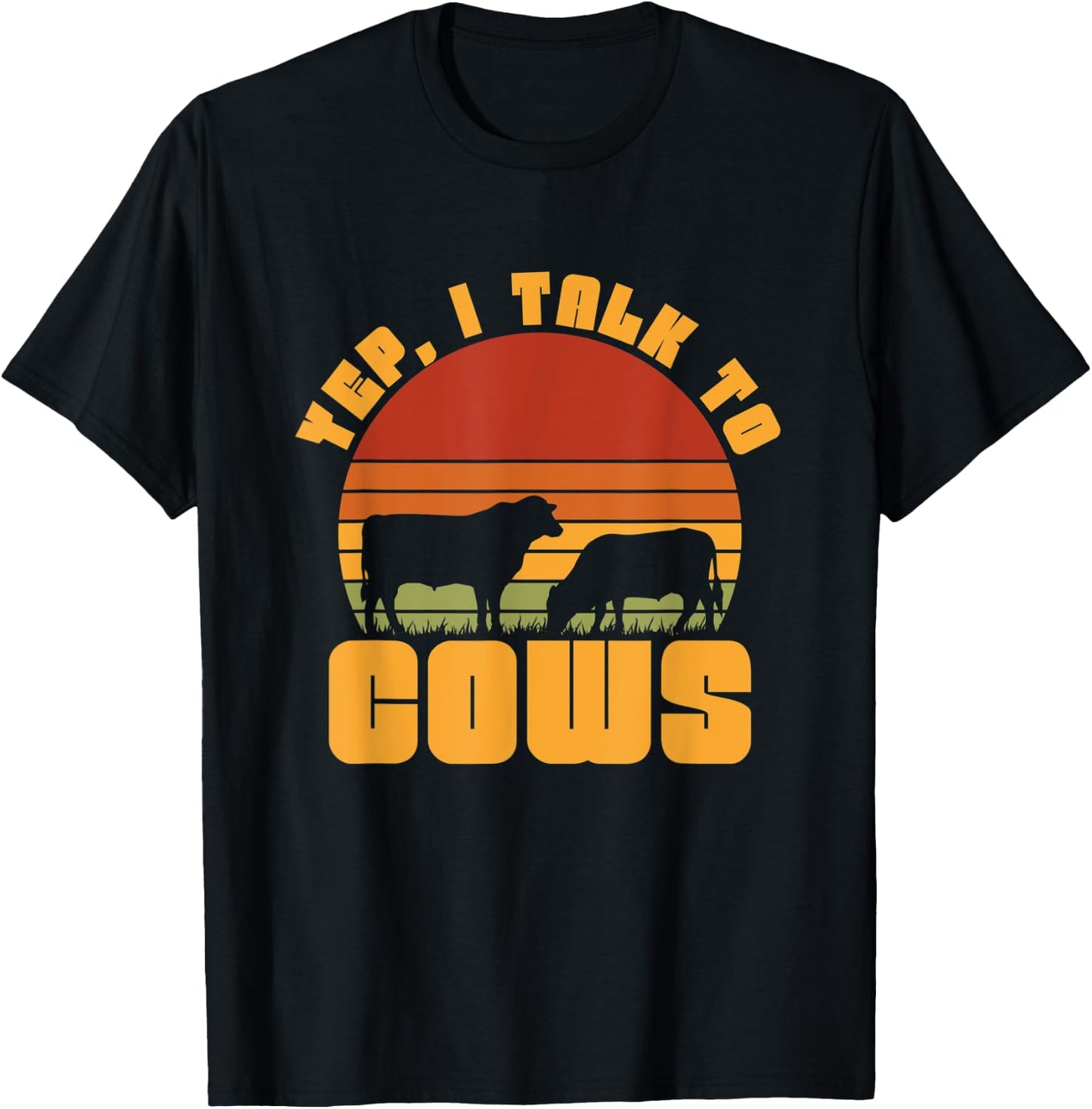 Yep I Talk To Cow T-Shirt - T-Shirt | Black