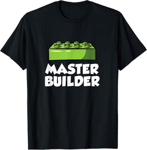 Brick Builder Funny Blocks Building Master Builder Toys Kids T-Shirt - T-Shirt | Black