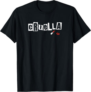 Disney Cruella Lipstick Logo T-Shirt - T-Shirt | Black