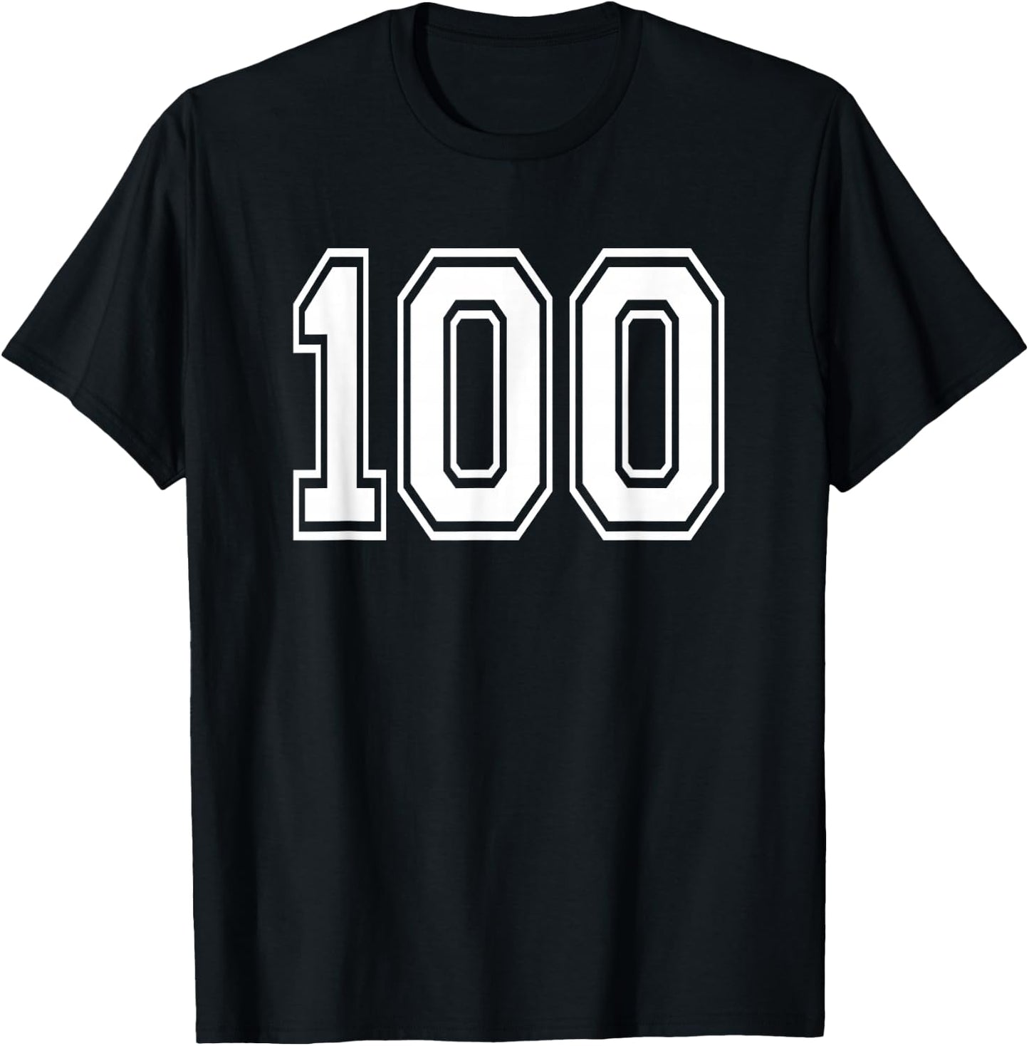 Number 100 Numbered Uniform Sport Jersey Team 100th Birthday T-Shirt - T-Shirt | Black
