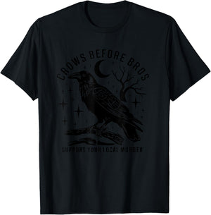 Vintage Crows Before Bros Feminist Women T-Shirt - T-Shirt | Black