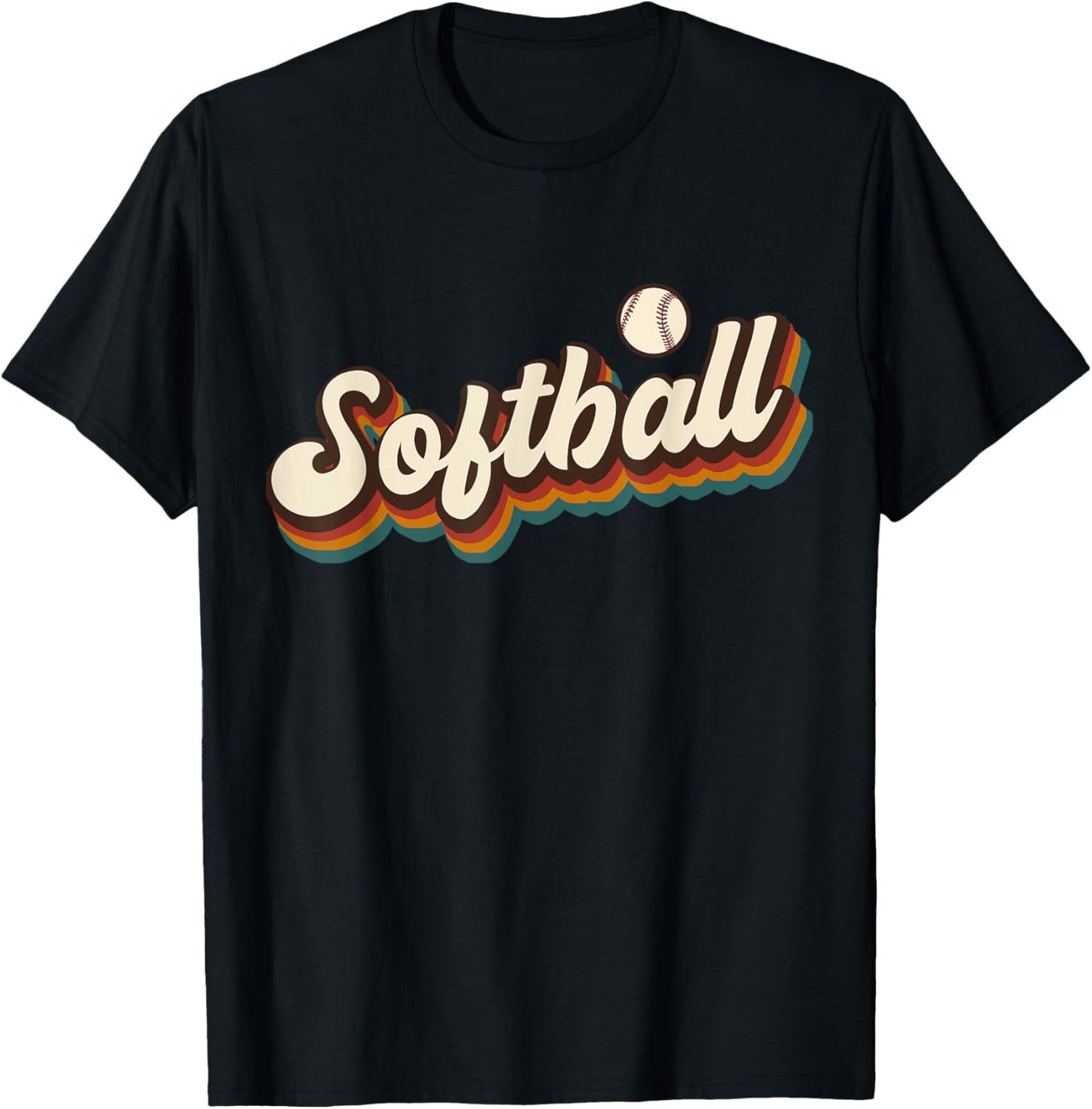 Retro Softball Graphic - Softball T-Shirt - T-Shirt | Black