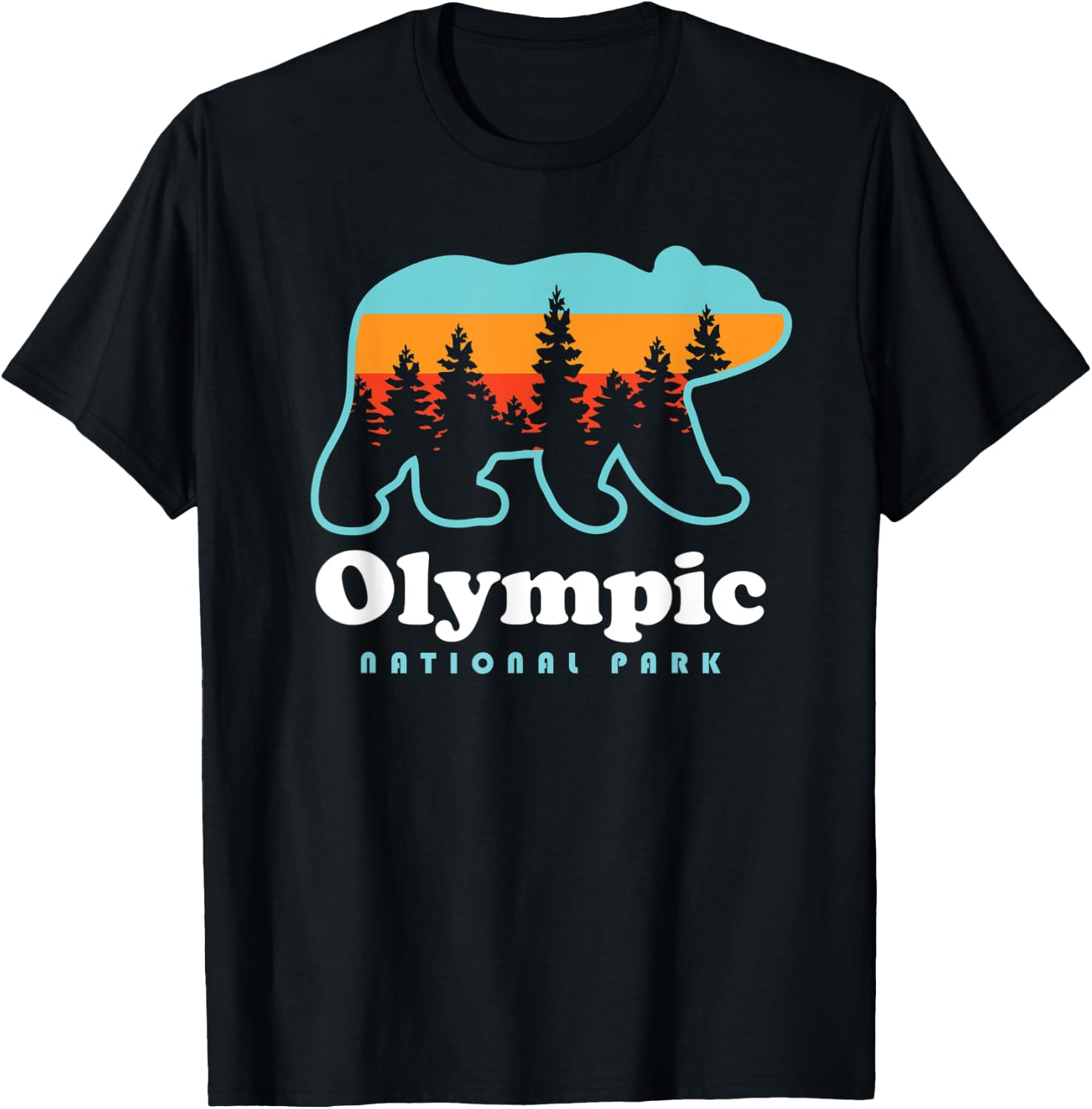 Olympic National Park Bear - Olympic National Park T-Shirt - T-Shirt | Black