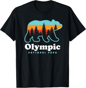 Olympic National Park Bear - Olympic National Park T-Shirt - T-Shirt | Black