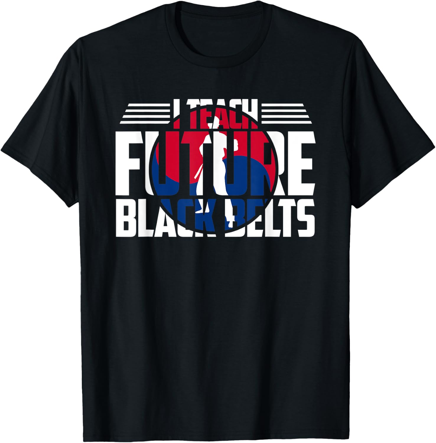 Taekwondo Instructor Gift Martial Arts Teacher Korean Flag T-Shirt - T-Shirt | Black
