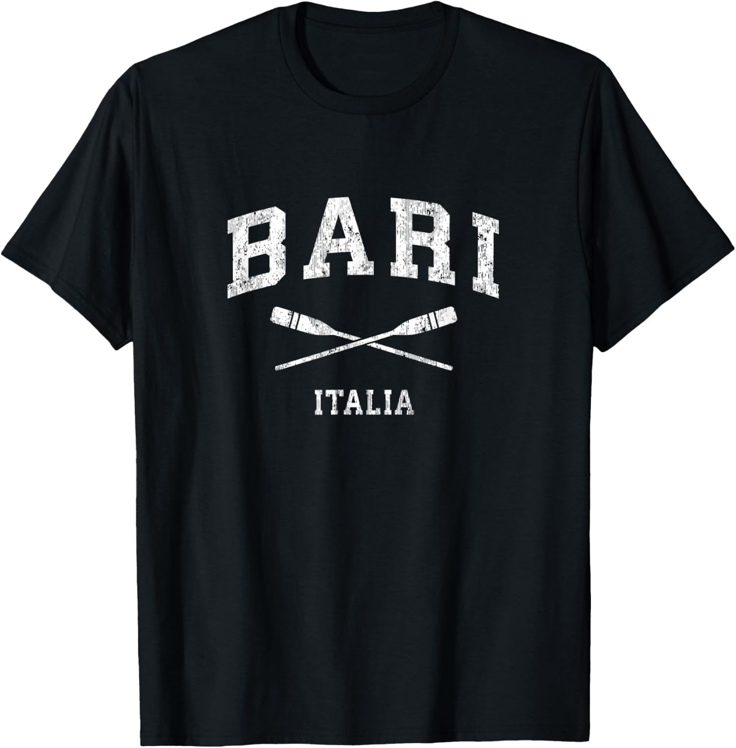 Bari Italy Vintage Nautical Paddles Sports Oars T-Shirt - T-Shirt | Black