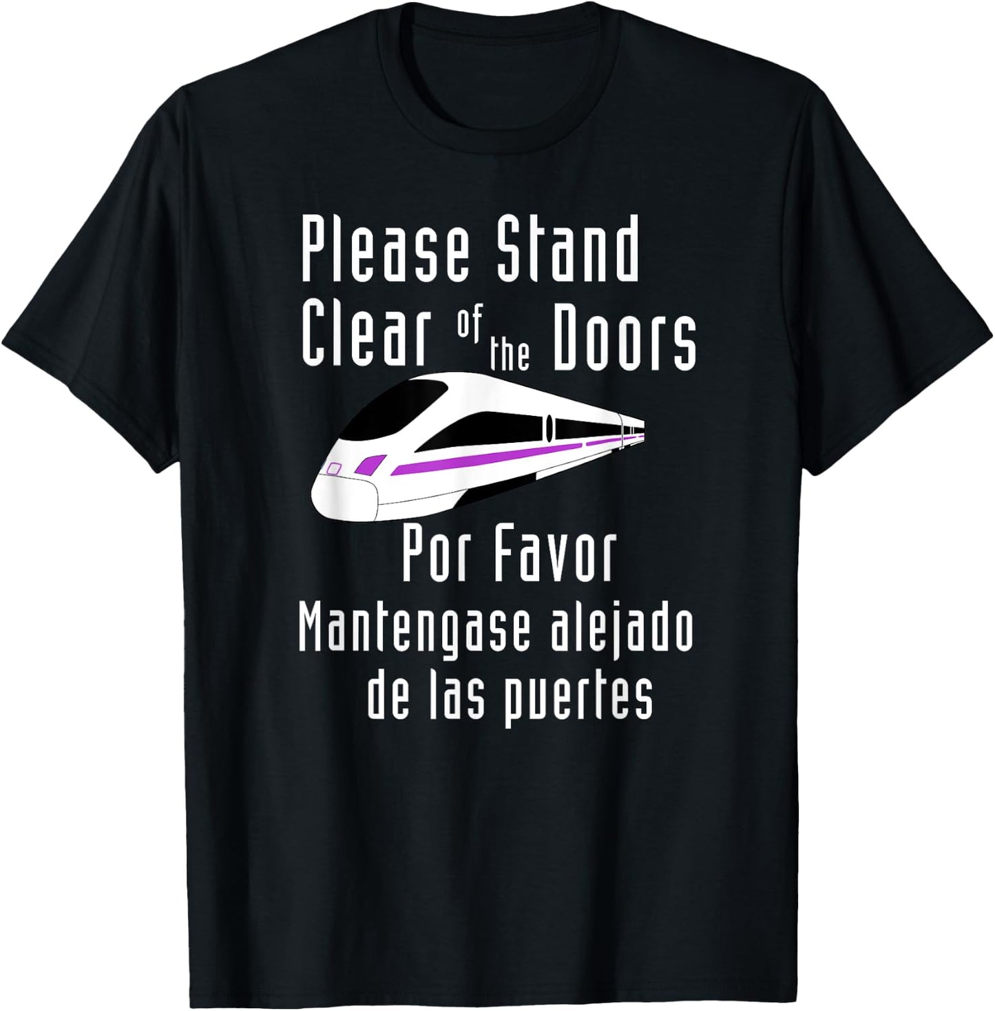 Funny Monorail Please Stand Clear of the Doors Por Favor T-Shirt - T-Shirt | Black