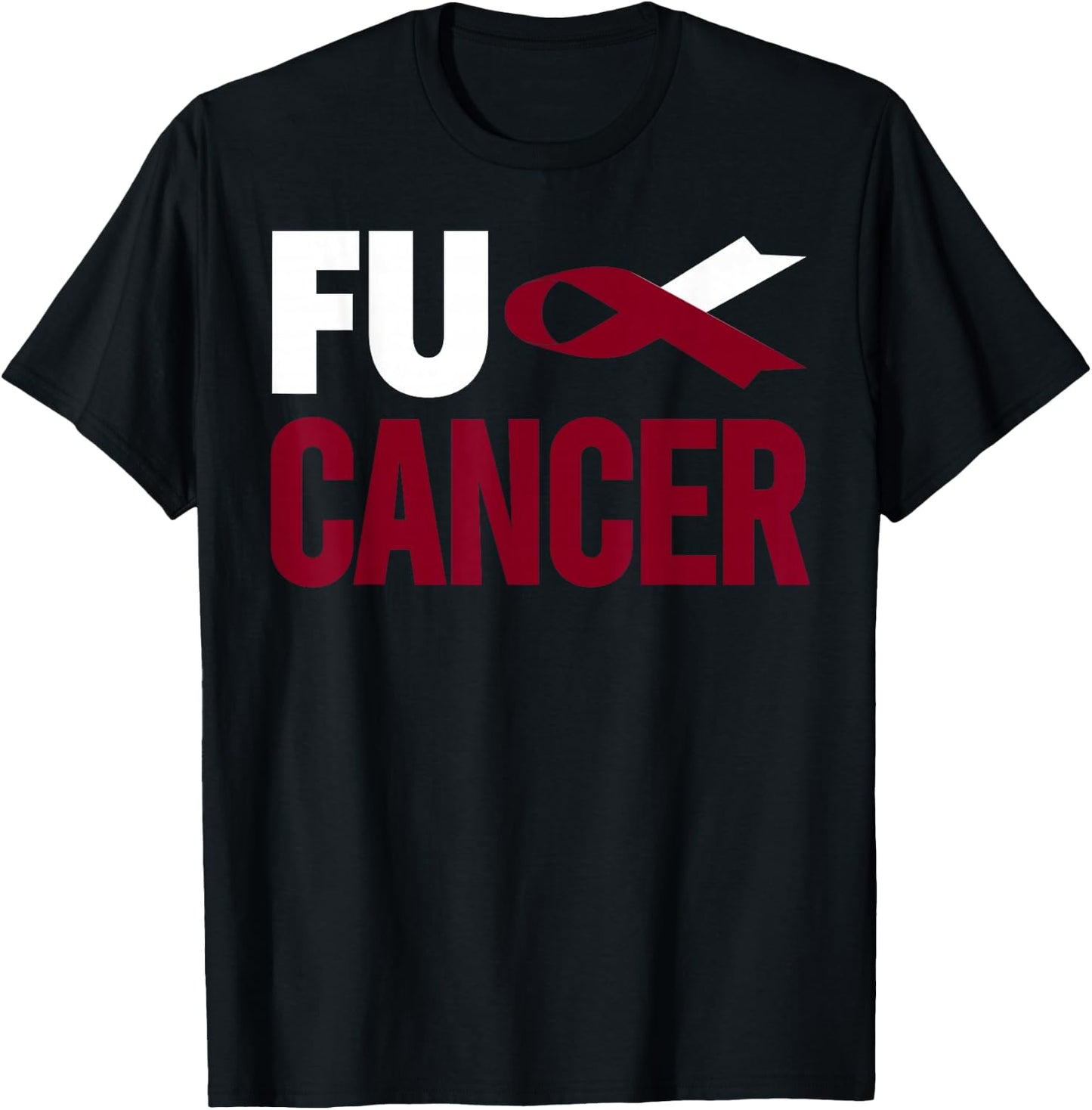 Fu Cancer T Shirt - Throat Cancer Fu Oral Head Neck Cancer T-Shirt - T-Shirt | Black