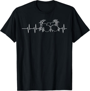 Funny Drummer Art Women Kids Drumming Lover Drummer T-Shirt - T-Shirt | Black