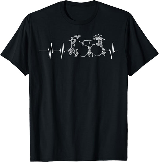 Funny Drummer Art Women Kids Drumming Lover Drummer T-Shirt - T-Shirt | Black