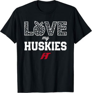 Hewitt-Trussville Huskies Logo Love My Team HS T-Shirt - T-Shirt | Black