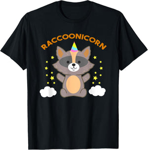 Racoonicorn Shirt - Raccoon Unicorn Trash Panda T-Shirt - T-Shirt | Black