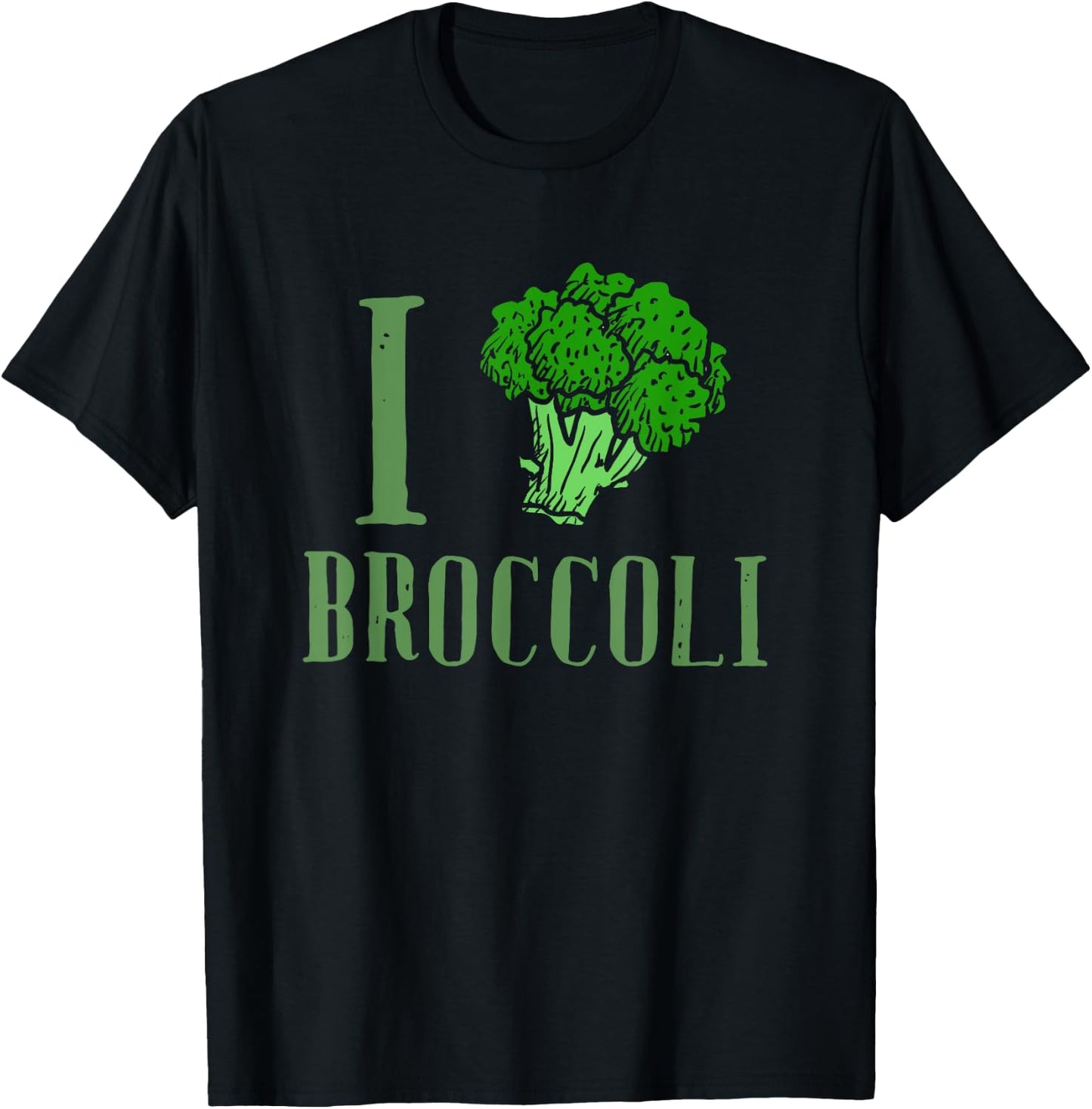 I Love Broccoli Vegan Veggie Lover T-Shirt - T-Shirt | Black