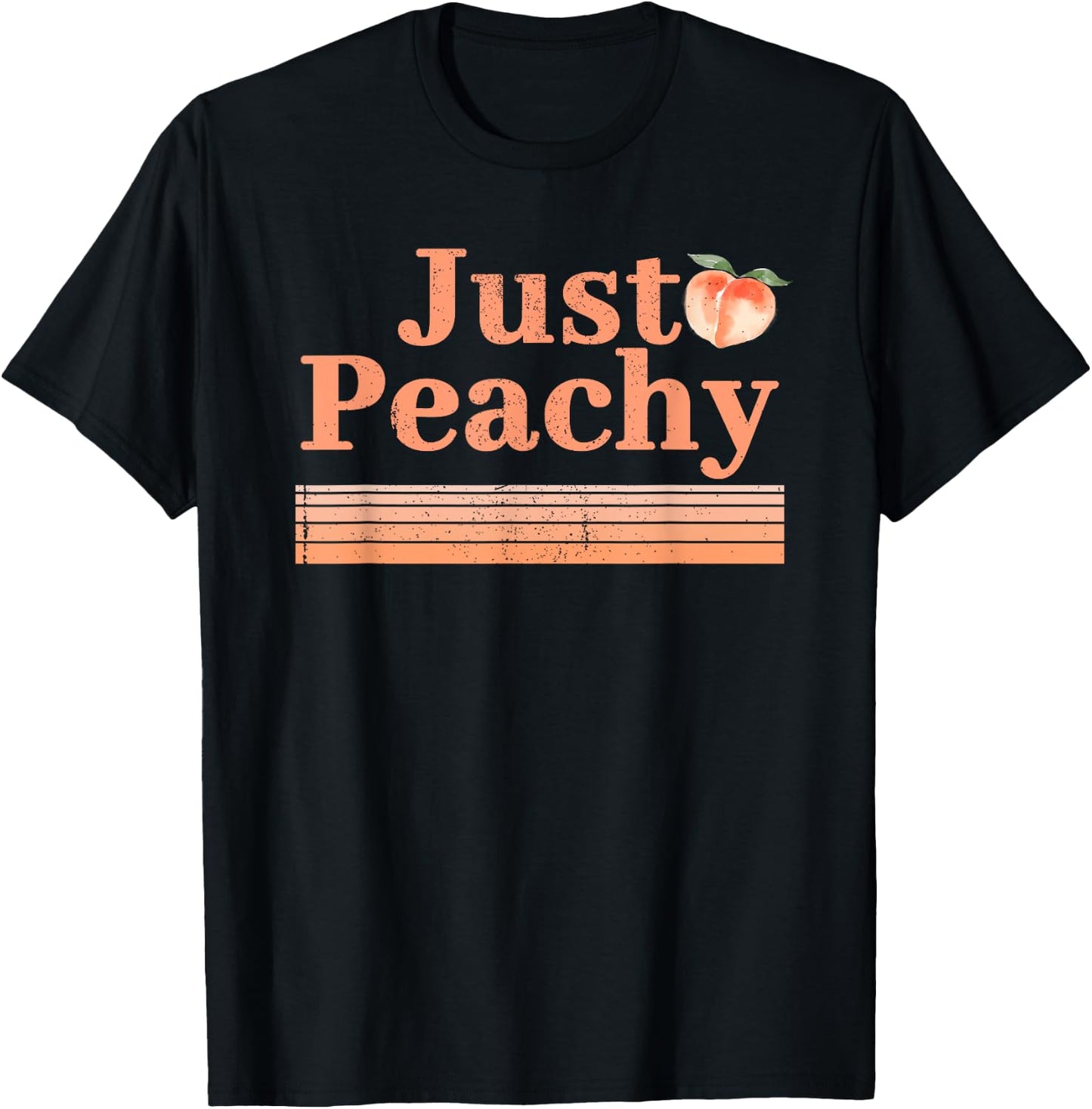 Just Peachy Peaches Summer Fruit Nostalgia T-Shirt - T-Shirt | Black