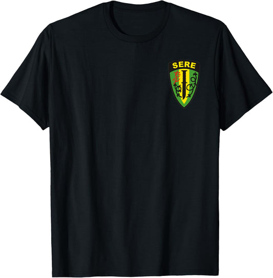 Survival, Evasion, Resistance and Escape SERE Patch T-Shirt - T-Shirt | Black