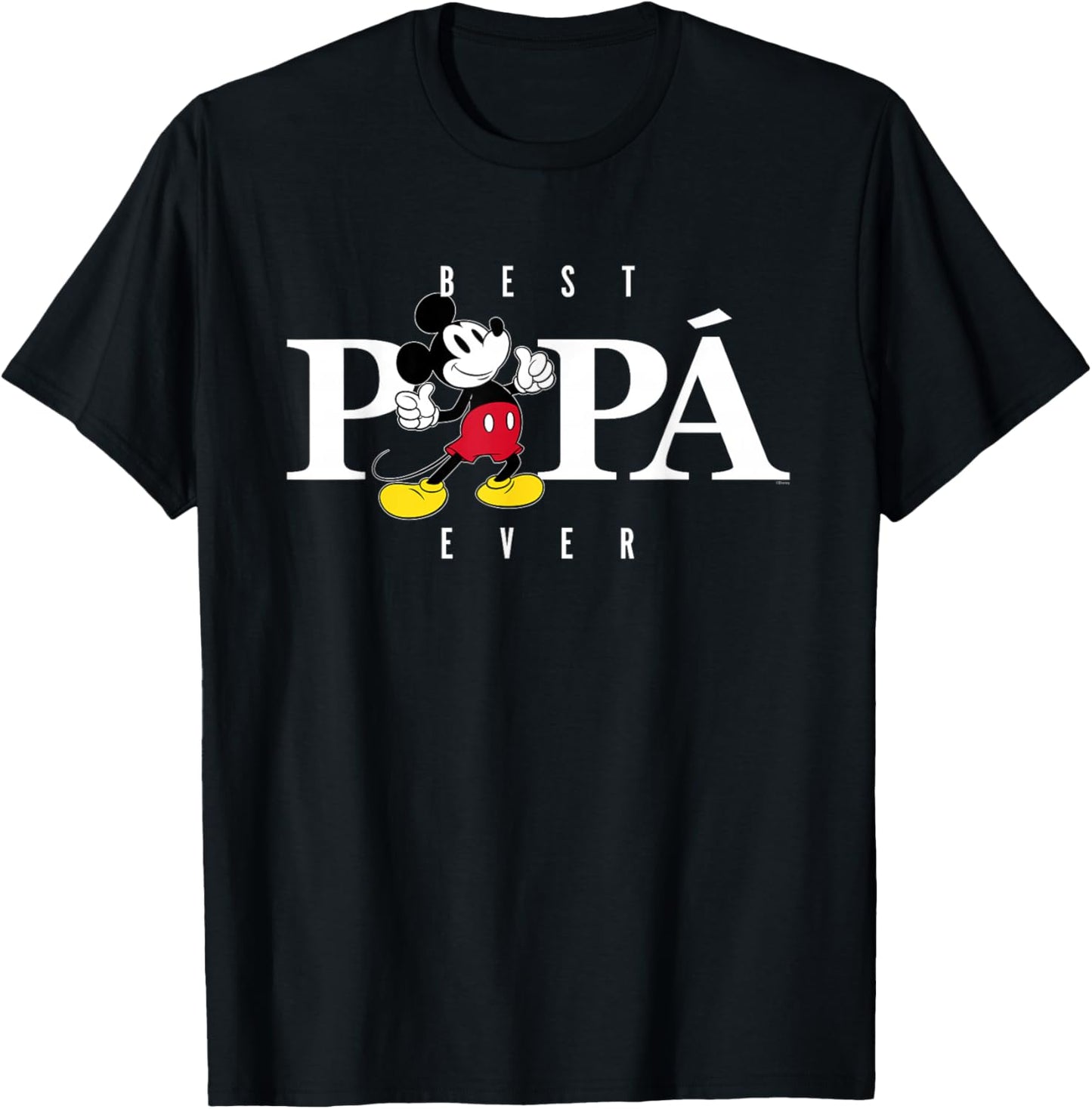 Disney Mickey Mouse Thumbs Up Best Papá Ever Día del Padre T-Shirt - T-Shirt | Black