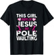 Pole Vaulter This Girl runs on Jesus and Pole Vault T-Shirt - T-Shirt | Black
