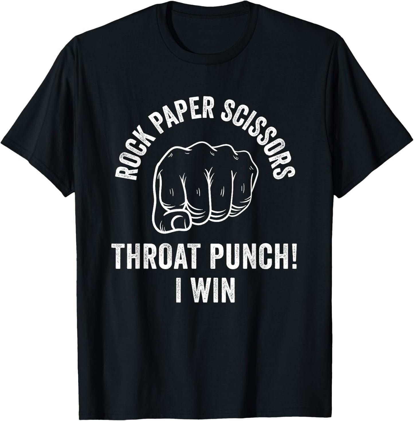 Rock Paper Scissors Throat Punch Sarcastic Design T-Shirt - T-Shirt | Black