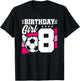 Soccer Birthday Party - 8 Year Old Girl - 8th Birthday T-Shirt - T-Shirt | Black