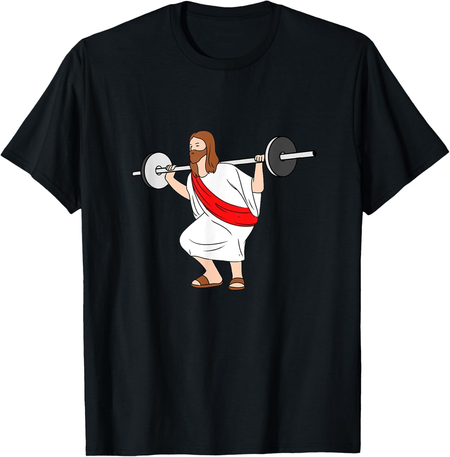 Jesus Doing Squats Jesus Gym T-Shirt - T-Shirt | Black