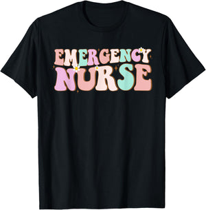 groovy ER Nurse Emergency Nurse School women nursing Room T-Shirt - T-Shirt | Black