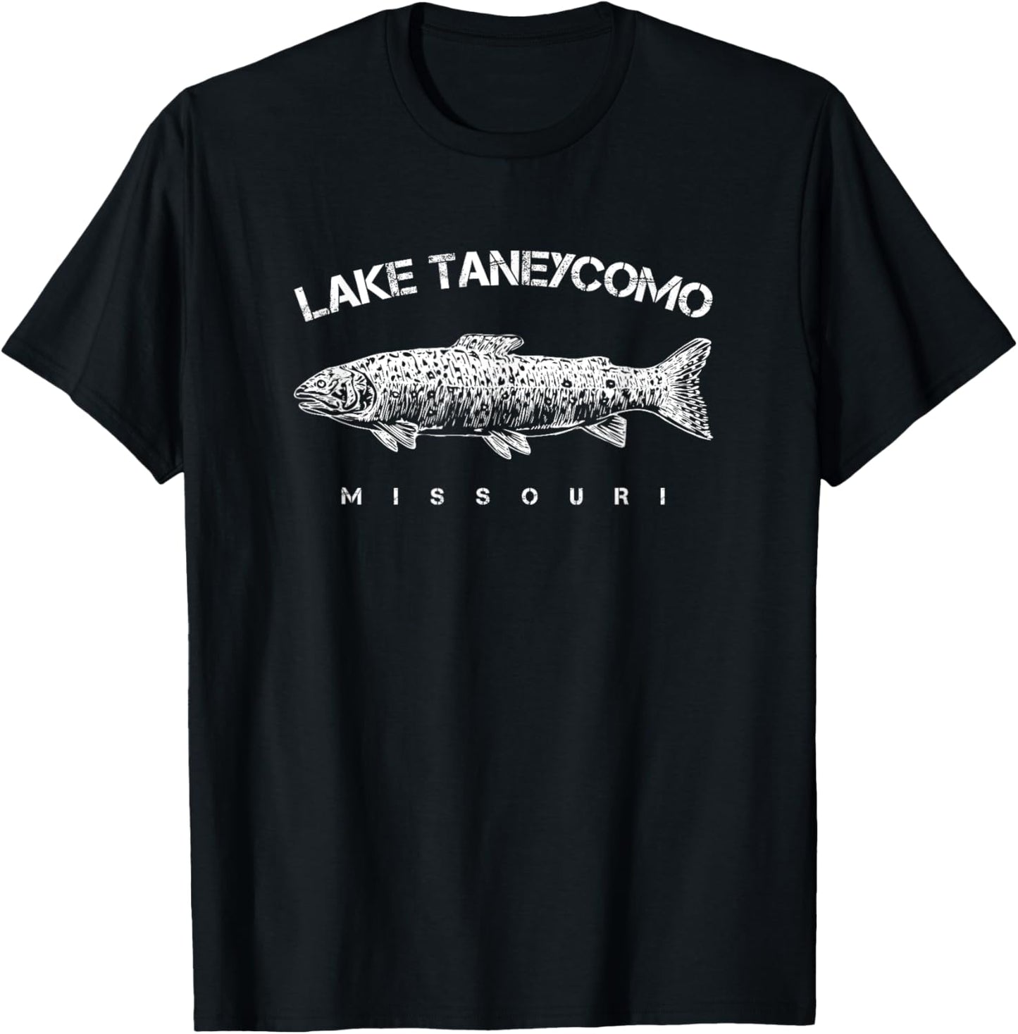 Lake Taneycomo Trout Fishing Branson Missouri T-Shirt - T-Shirt | Black