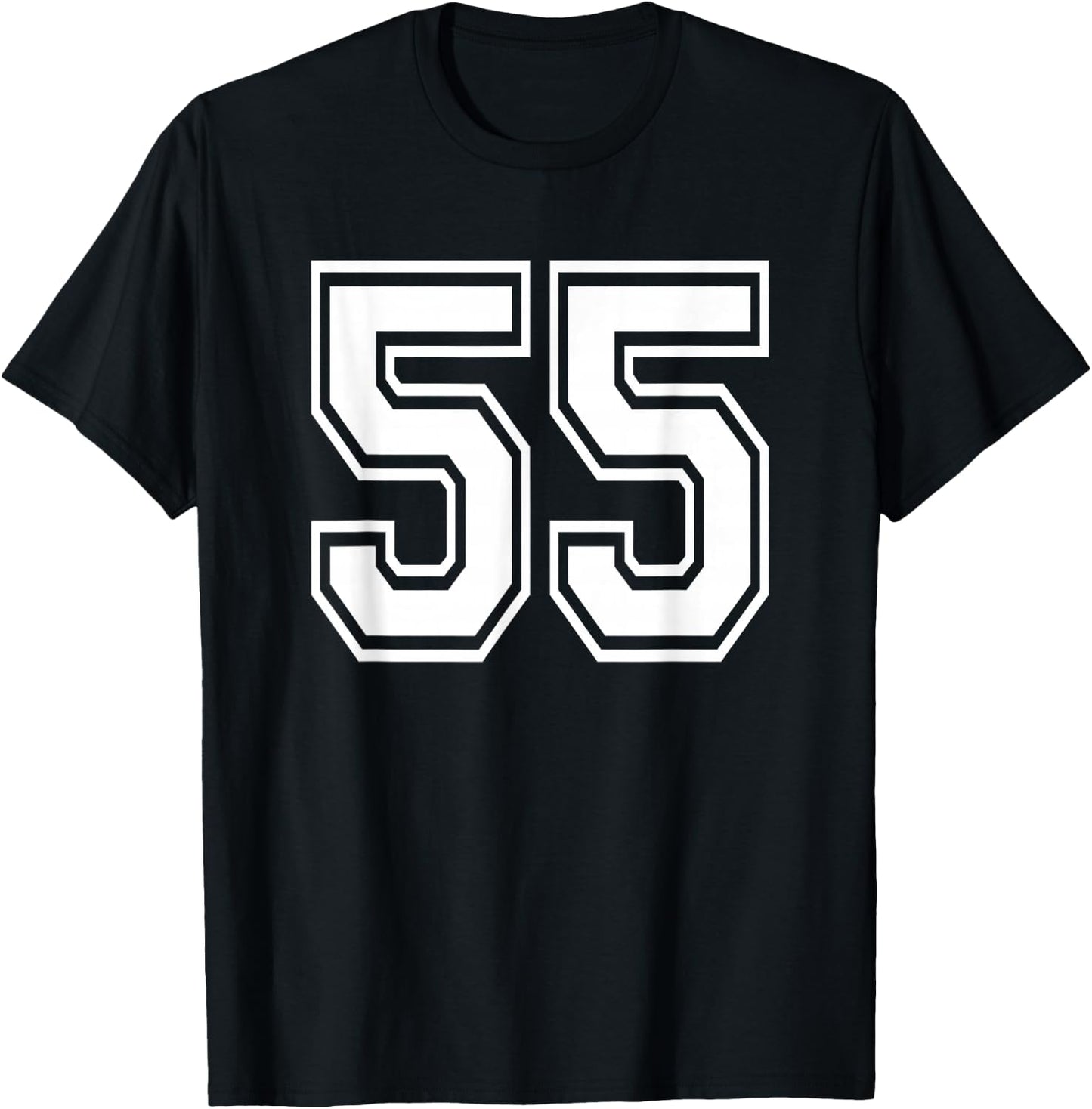 Number 55 Birthday Varsity Sports Team Jersey T-Shirt - T-Shirt | Black