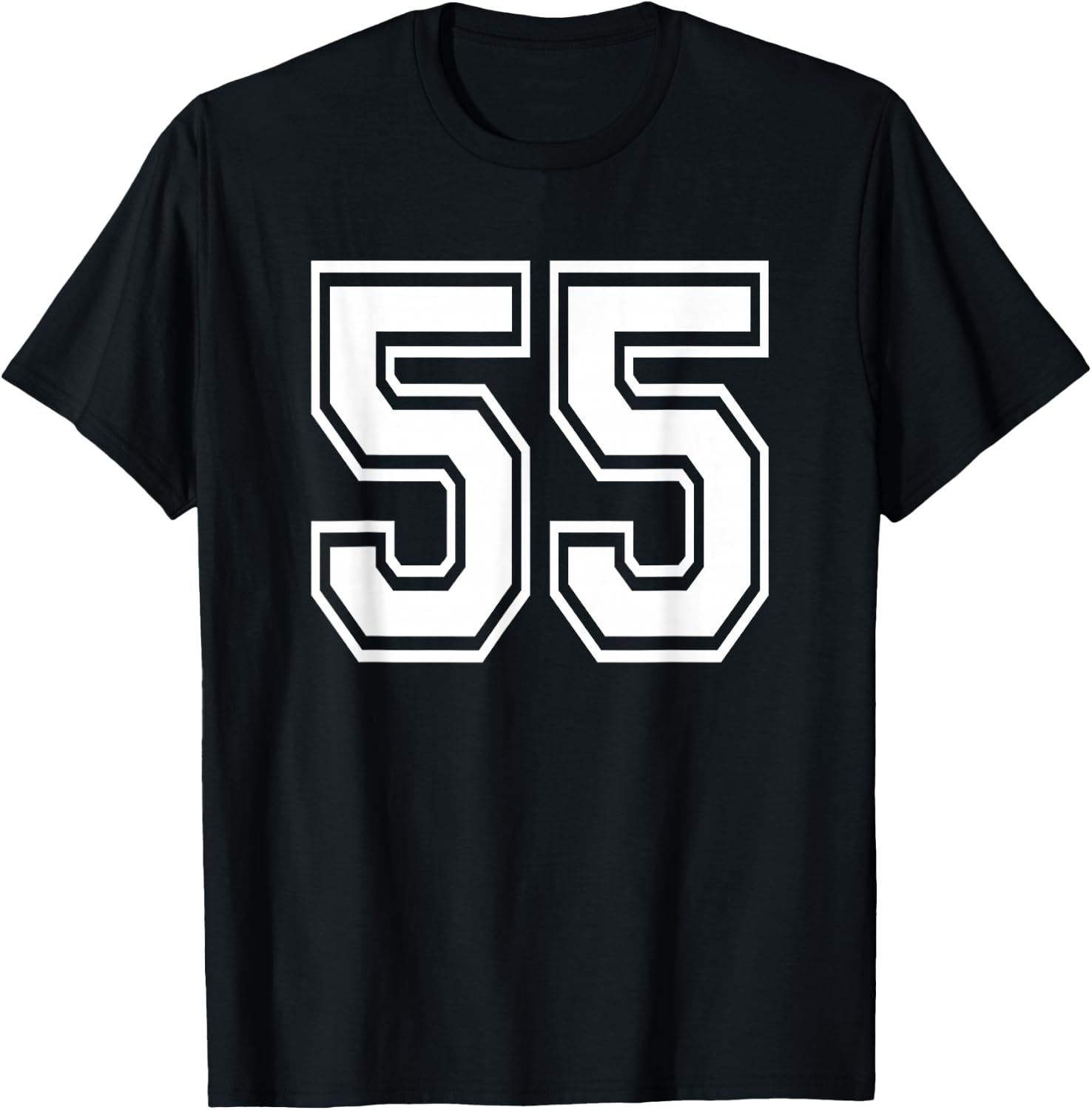Number 55 Birthday Varsity Sports Team Jersey T-Shirt - T-Shirt | Black