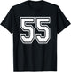 Number 55 Birthday Varsity Sports Team Jersey T-Shirt - T-Shirt | Black