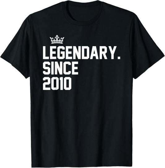 Retro Legendary Since 2010 15th Birthday 15 Year Old T-Shirt - T-Shirt | Black