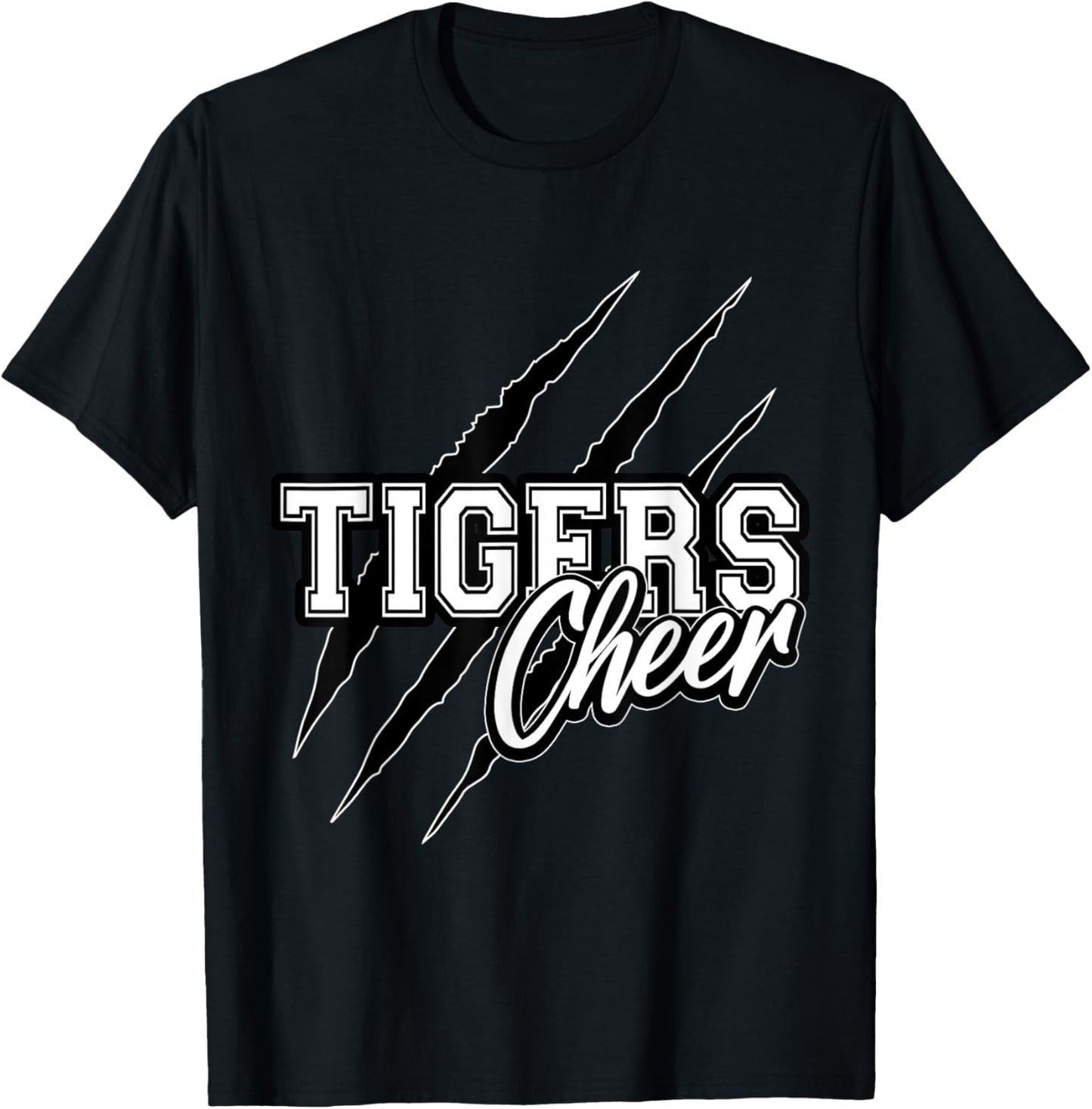 Tigers Cheer Back To School Cheerleading Team Spirit T-Shirt - T-Shirt | Black