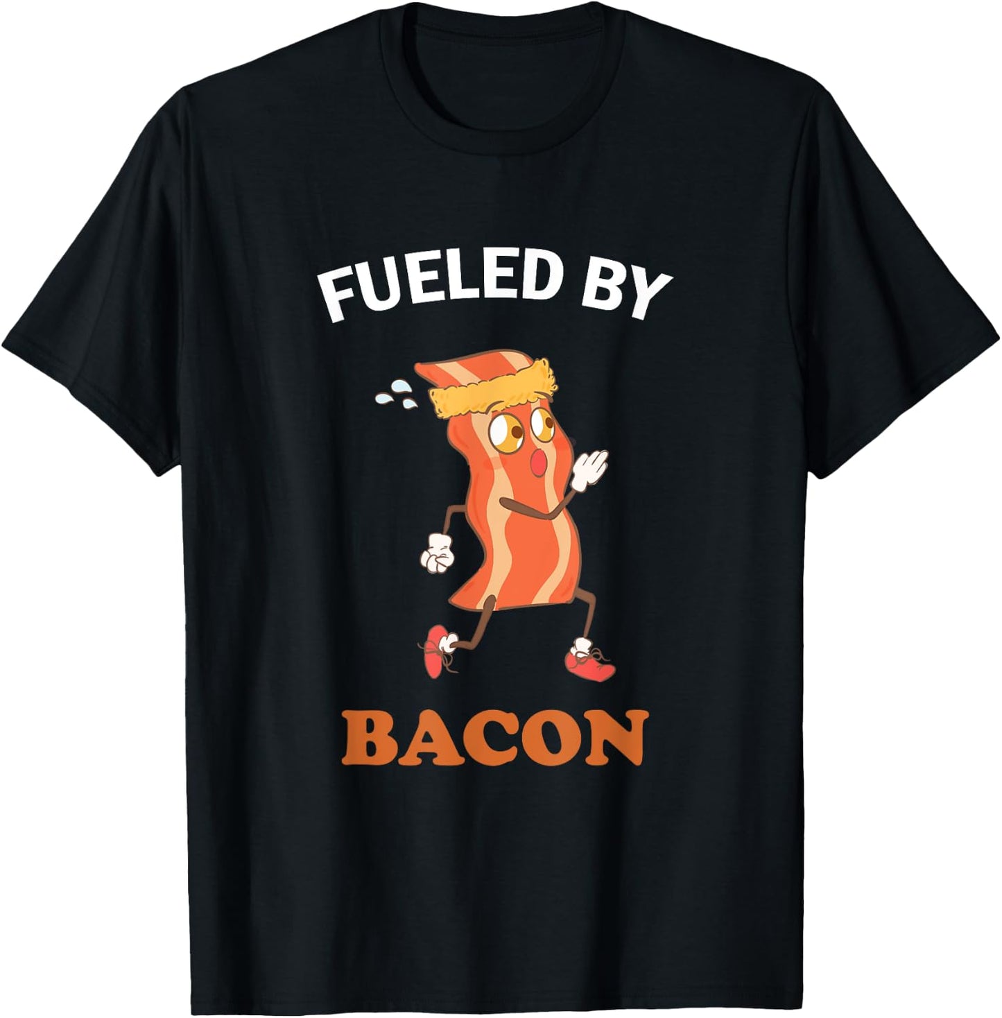 Fueled By Bacon Low Carb Keto Diet Workout Gym Fitness Gift T-Shirt - T-Shirt | Black