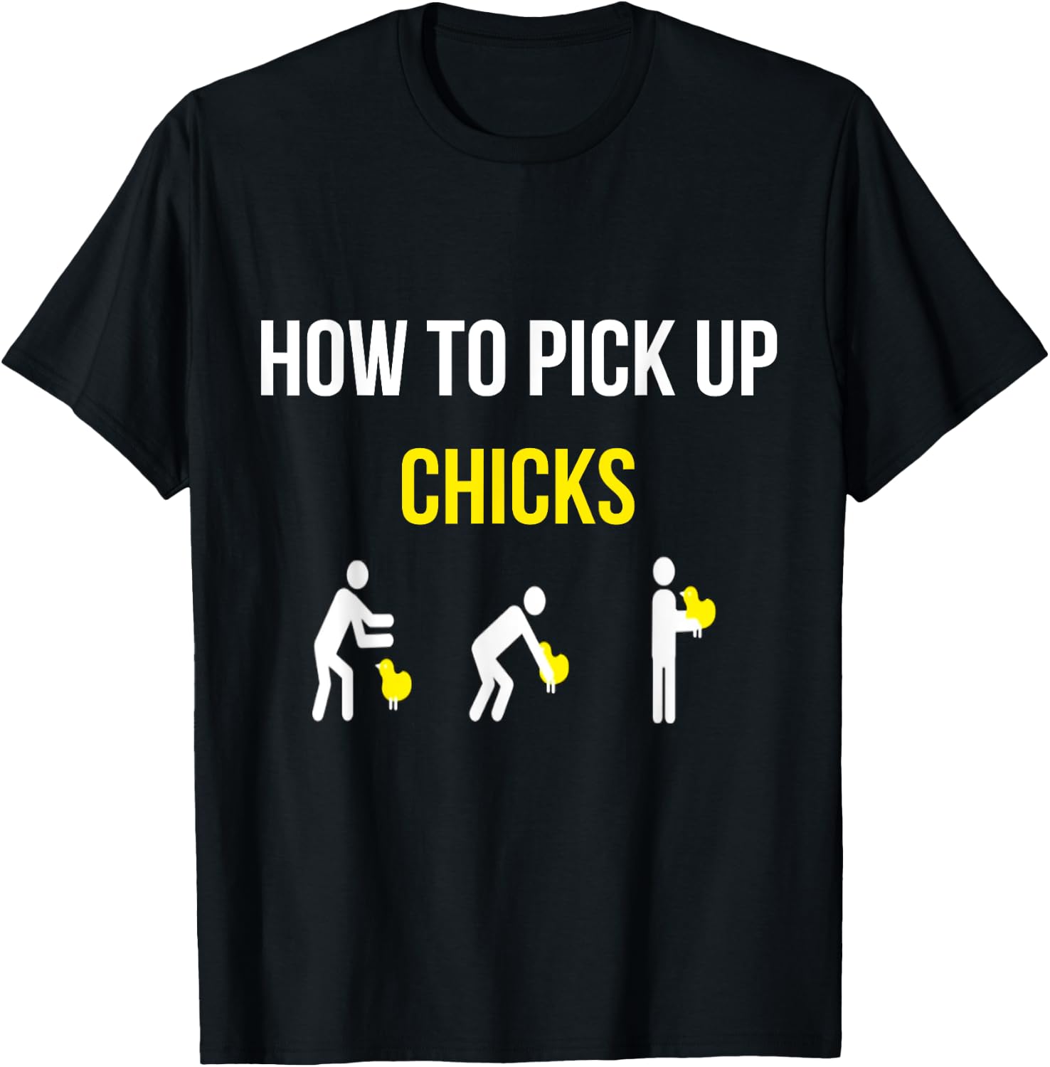 How To Pick Up Chicks Funny Geek Sarcastic Chicks Joke T-Shirt - T-Shirt | Black