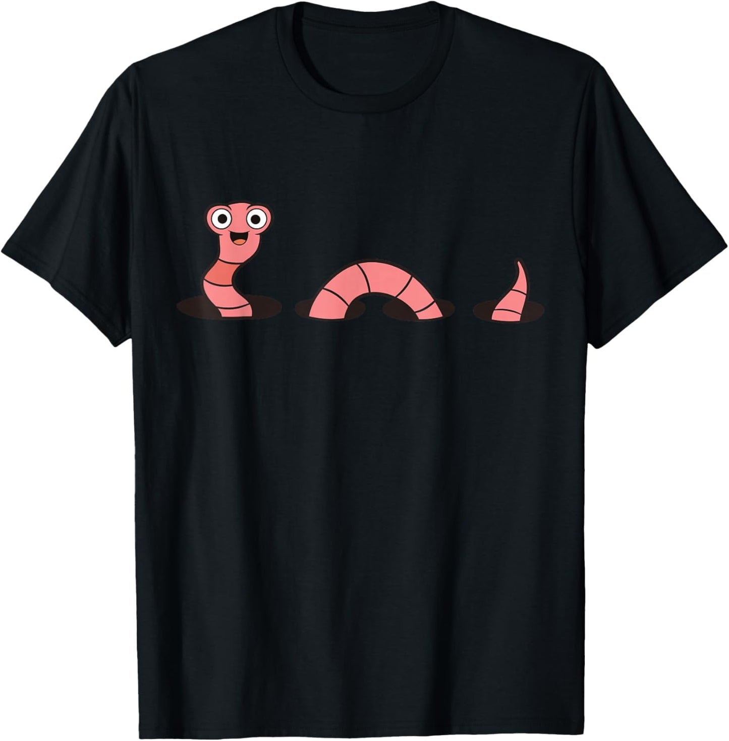 Cute Worm Cute Earthworm T-Shirt - T-Shirt | Black