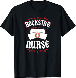 Rockstar Nurse T-Shirt - T-Shirt | Black