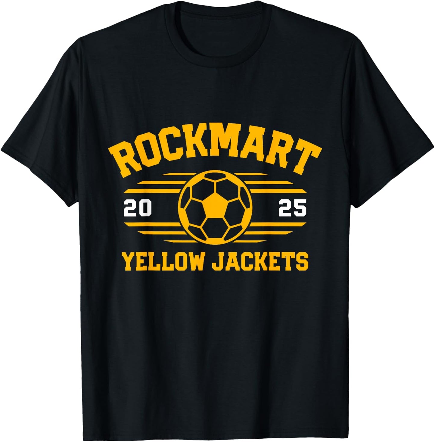 Rockmart Yellow Jackets Soccer Ball 2025 T-Shirt - T-Shirt | Black